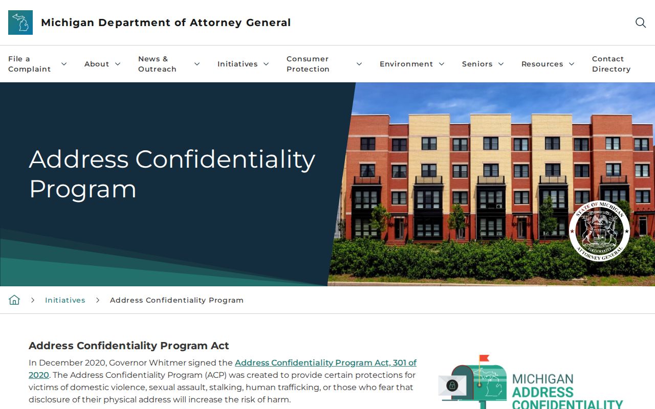 Ypsilanti residents directory Michigan address confidentiality program
