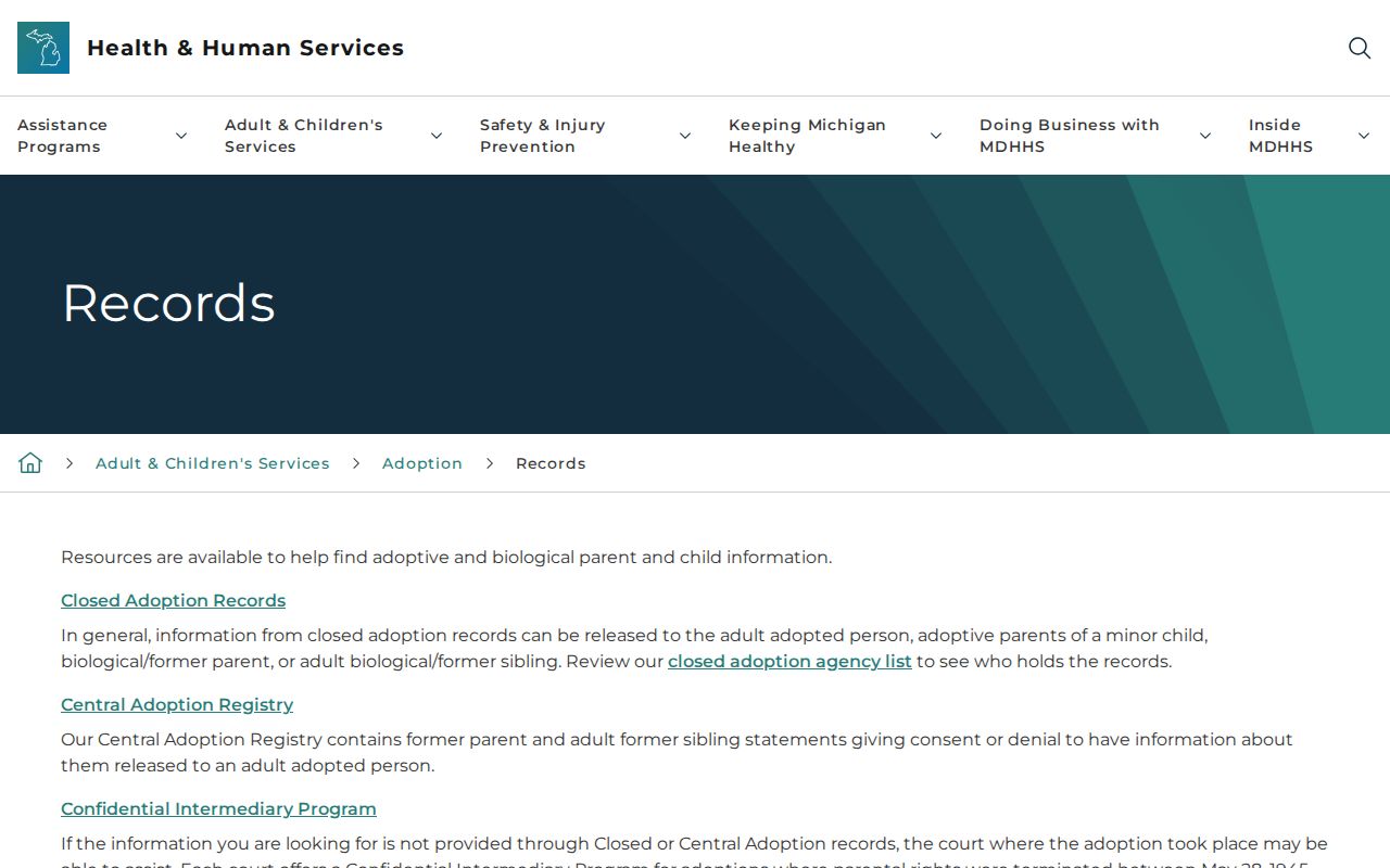 Ypsilanti resident lookup Michigan adoption records process